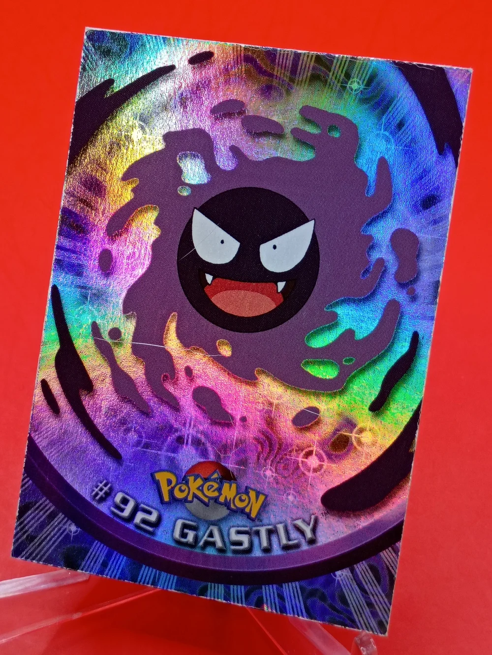 Gastly #92 Topps TV Animation Edition Rainbow Foil Holo MP Vintage Pokemon